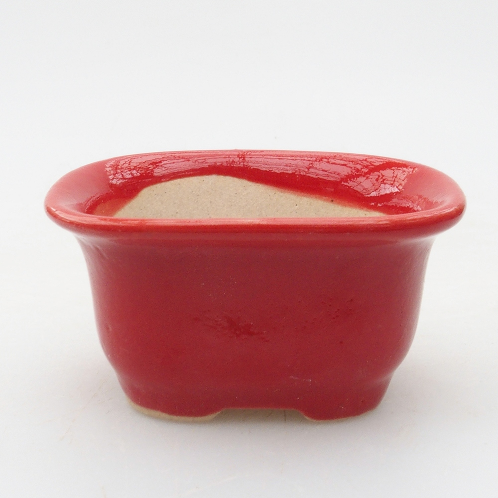 Mini bonsaischaal 5,5 x 4,5 x 3 cm, kleur rood