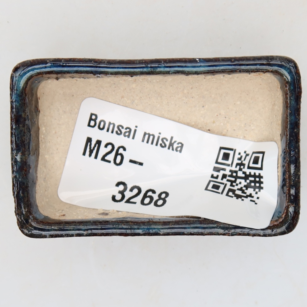 Keramische bonsaischaal 5 x 3 x 2 cm, kleur: blauw
