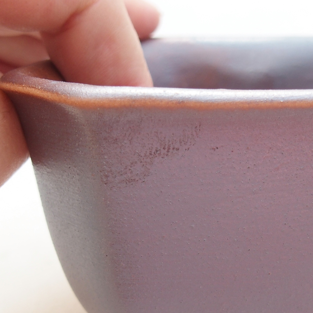 Bonsaischaal van keramiek 10 x 10 x 6 cm, metaalkleur