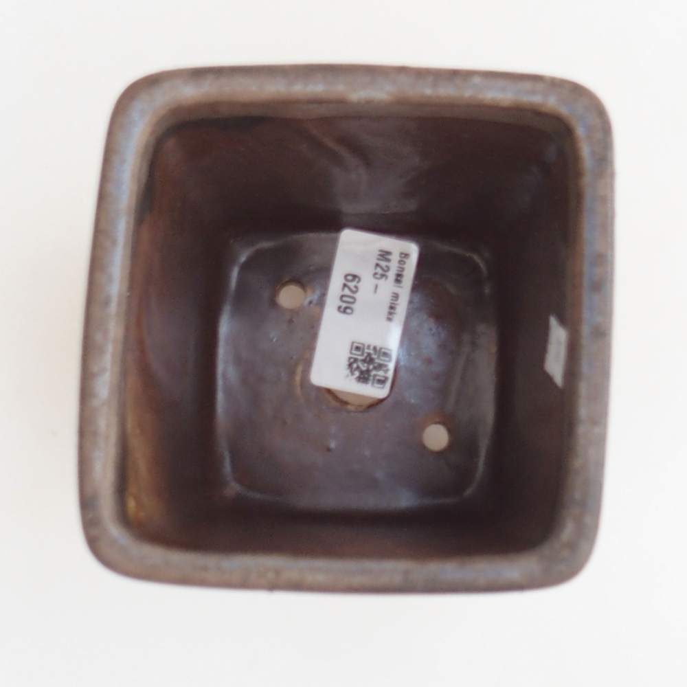 Bonsaischaal van keramiek 10 x 10 x 12 cm, bruin