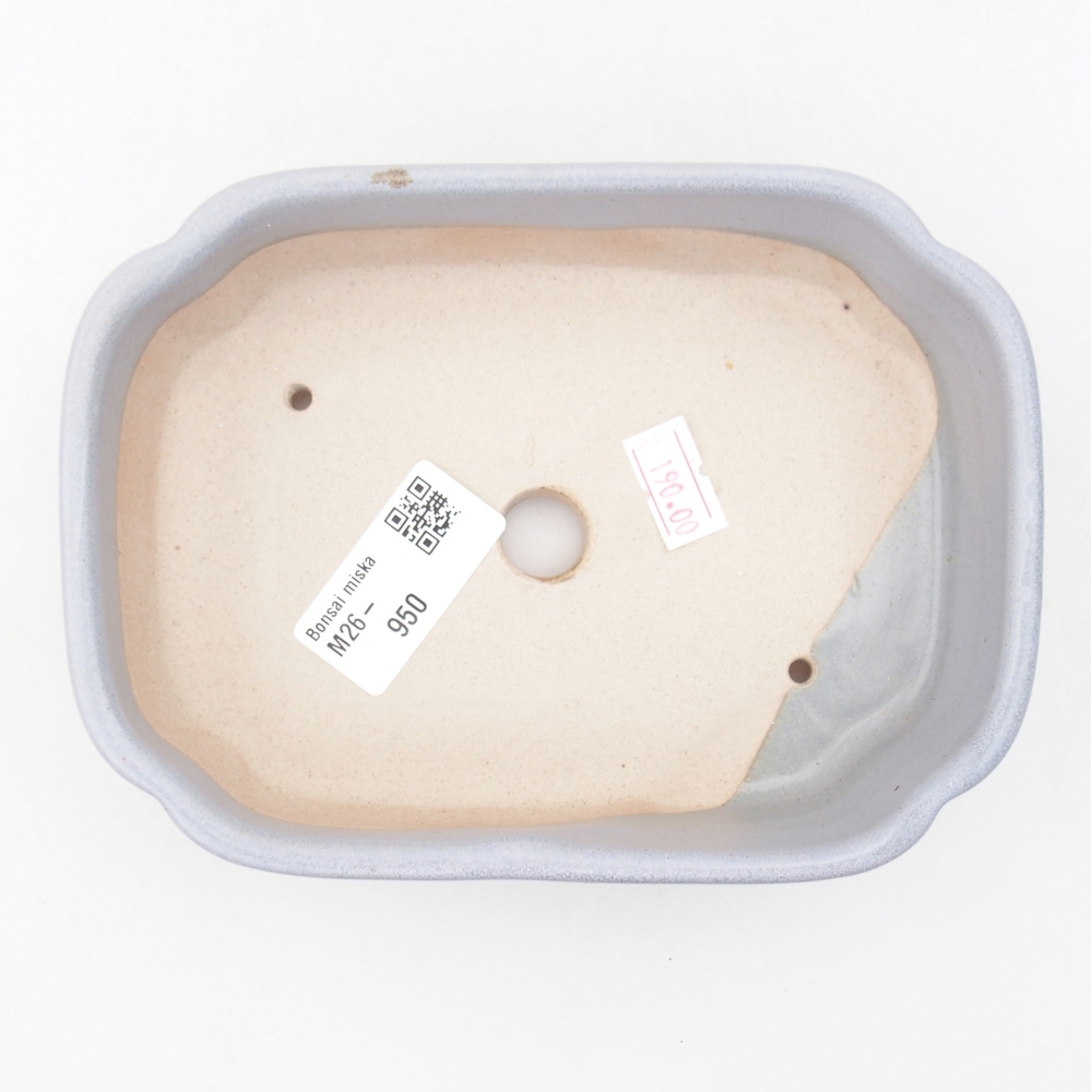 Bonsaischaal van keramiek 15,5 x 11,5 x 4 cm, kleur blauw