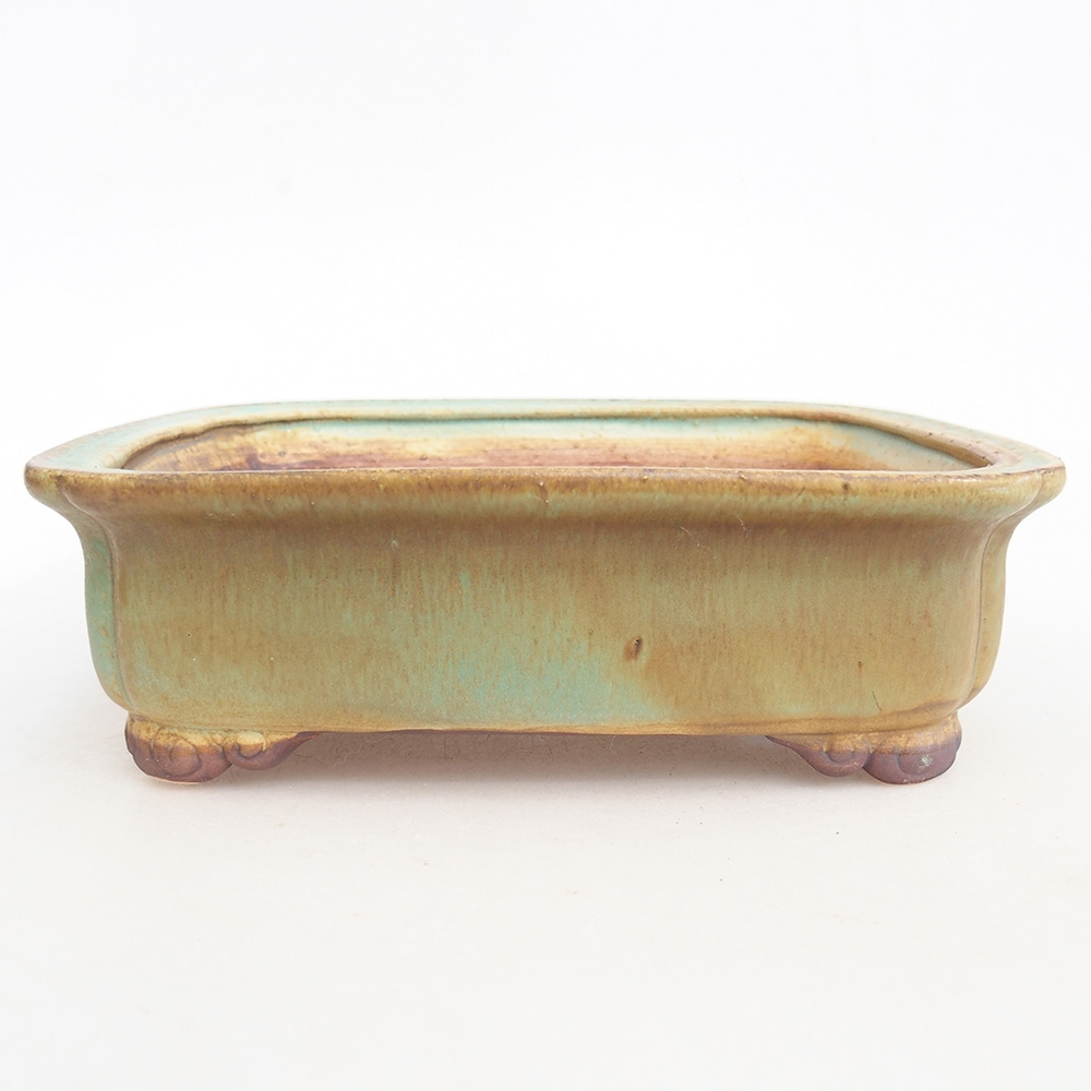 Bonsaischaal van keramiek 20 x 17 x 6 cm, groen