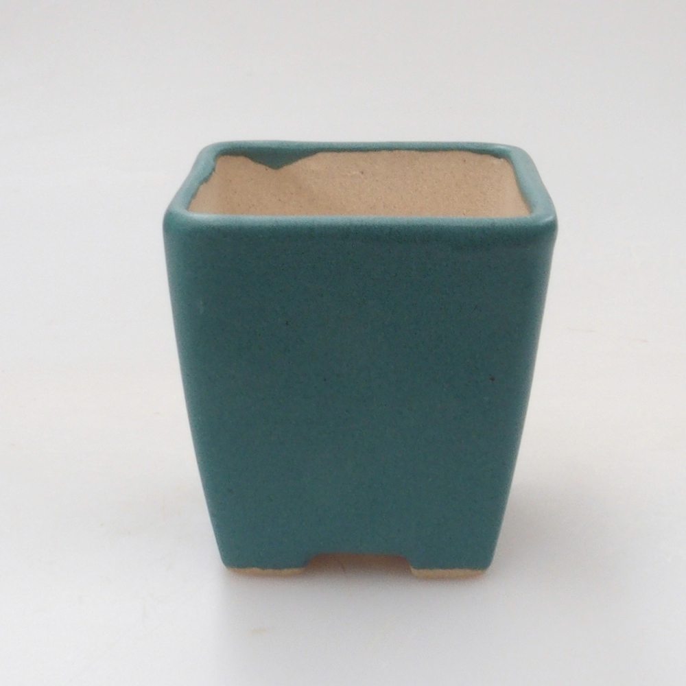 Bonsaischaal van keramiek 6,5 x 5,5 x 4 cm, kleur blauw