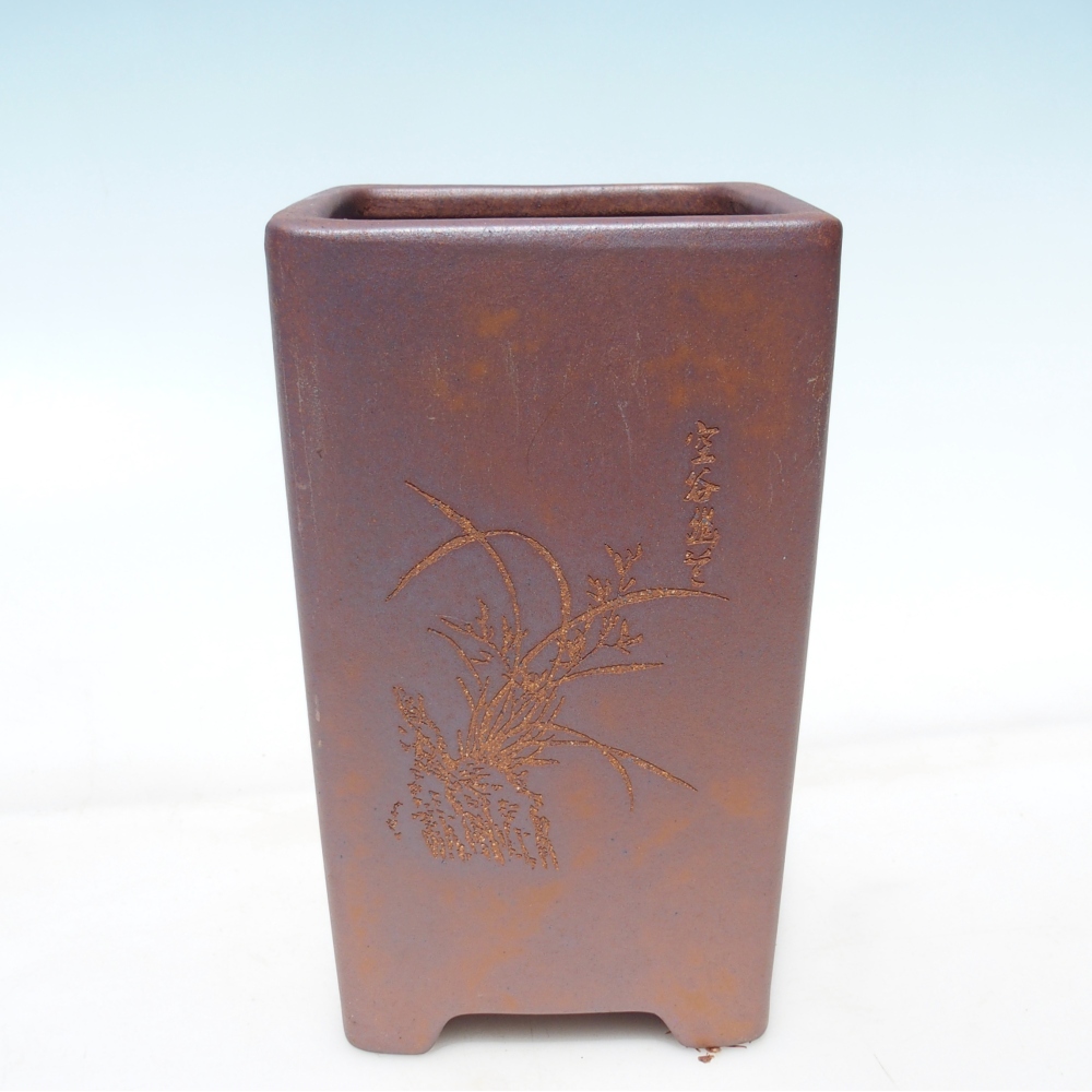 Kom 14 x 14 x 22 cm bruin
