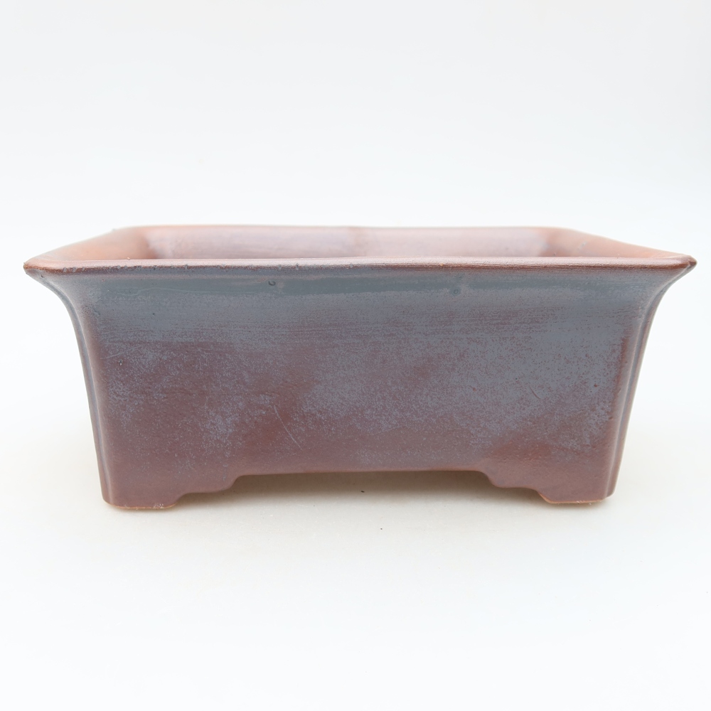 Keramische bonsaischaal 18 x 13,5 x 7,5 cm, metaalkleur