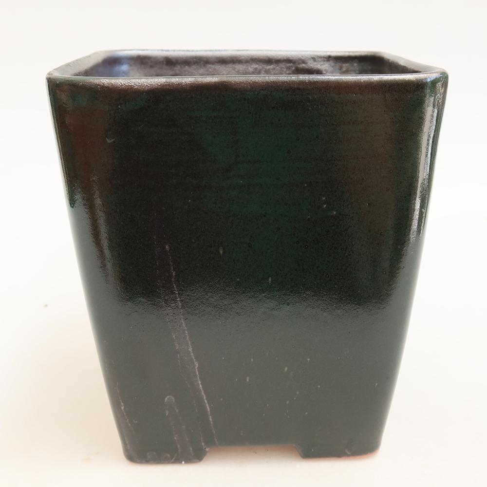 Bonsaischaal van keramiek 13,5 x 13,5 x 15 cm, groen