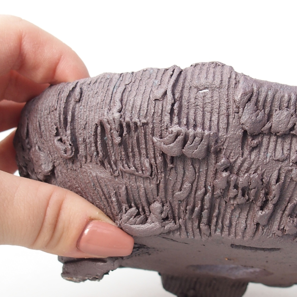 Bonsaischaal van keramiek 17 x 16 x 7 cm, metaalkleur