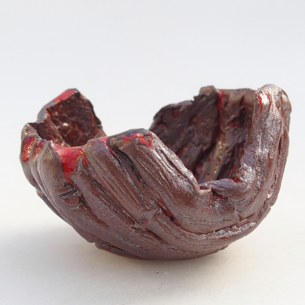 Keramisch Schelp 8 x 8 x 5,5 cm , kleur bruin