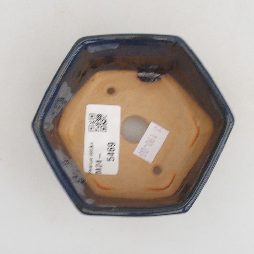 Bonsaischaal van keramiek 9,5 x 9 x 4,5 cm, kleur blauw