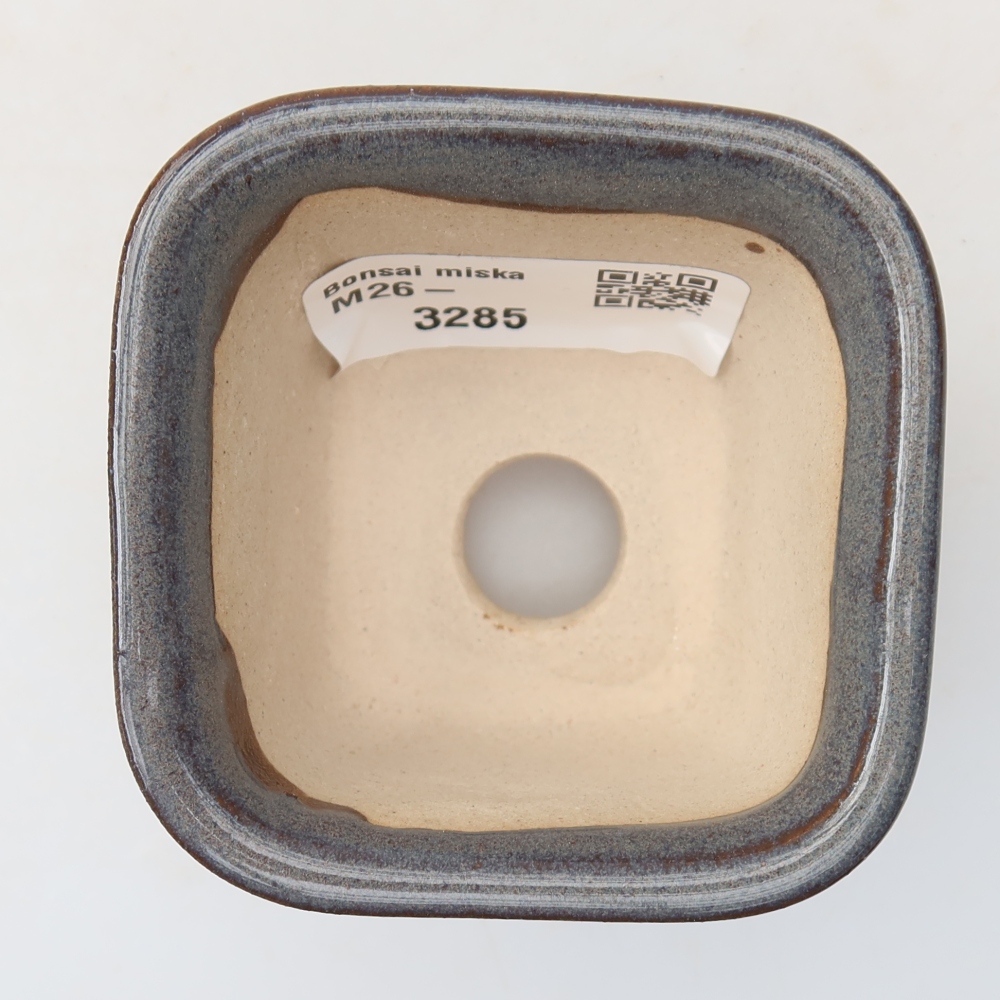 Keramische bonsaipot 6,5 x 6,5 x 5 cm, kleur grijs