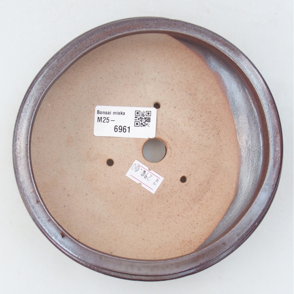 Bonsaischaal van keramiek 26 x 26 x 8 cm, kleur rood