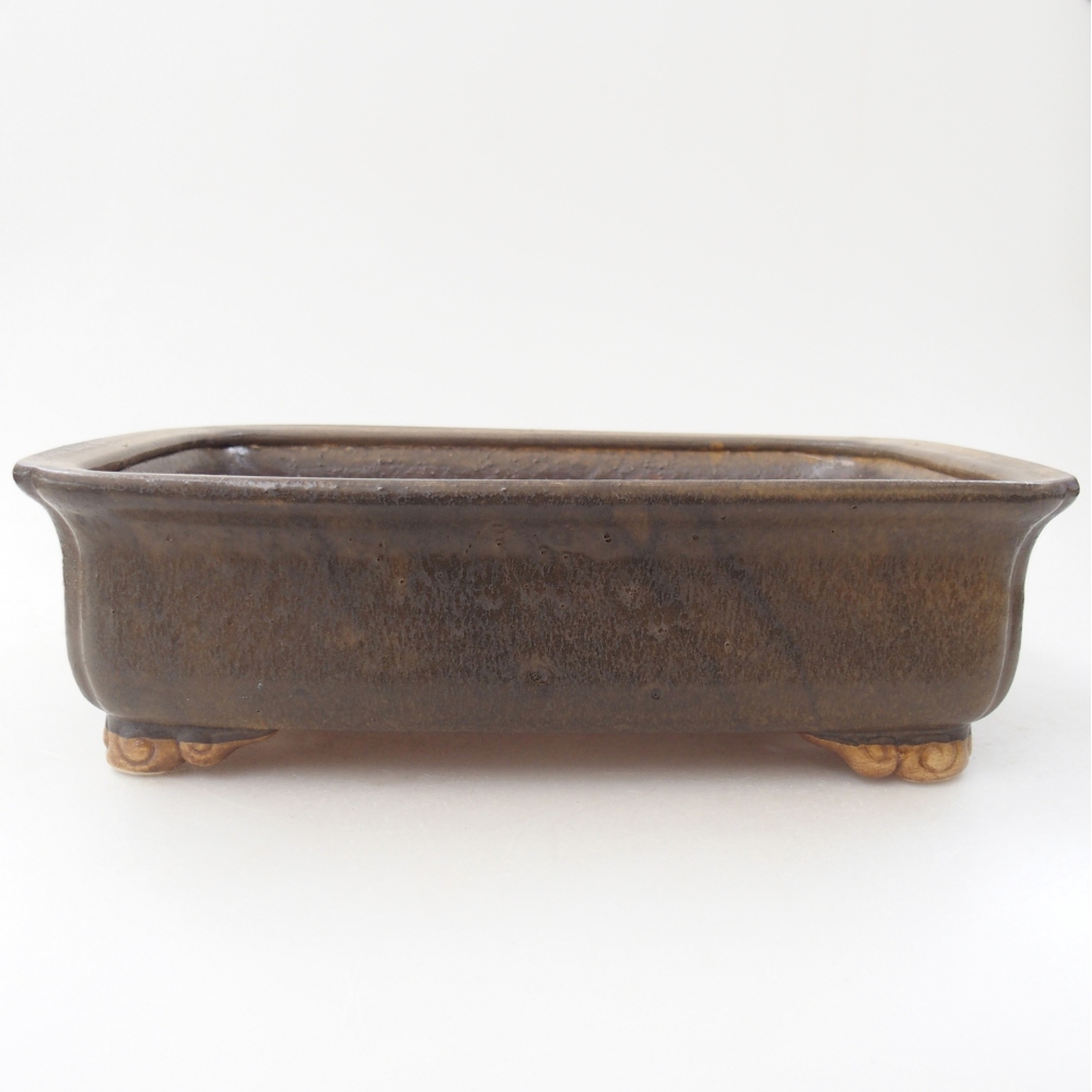 Bonsaischaal van keramiek 25 x 20 x 7 cm, bruin