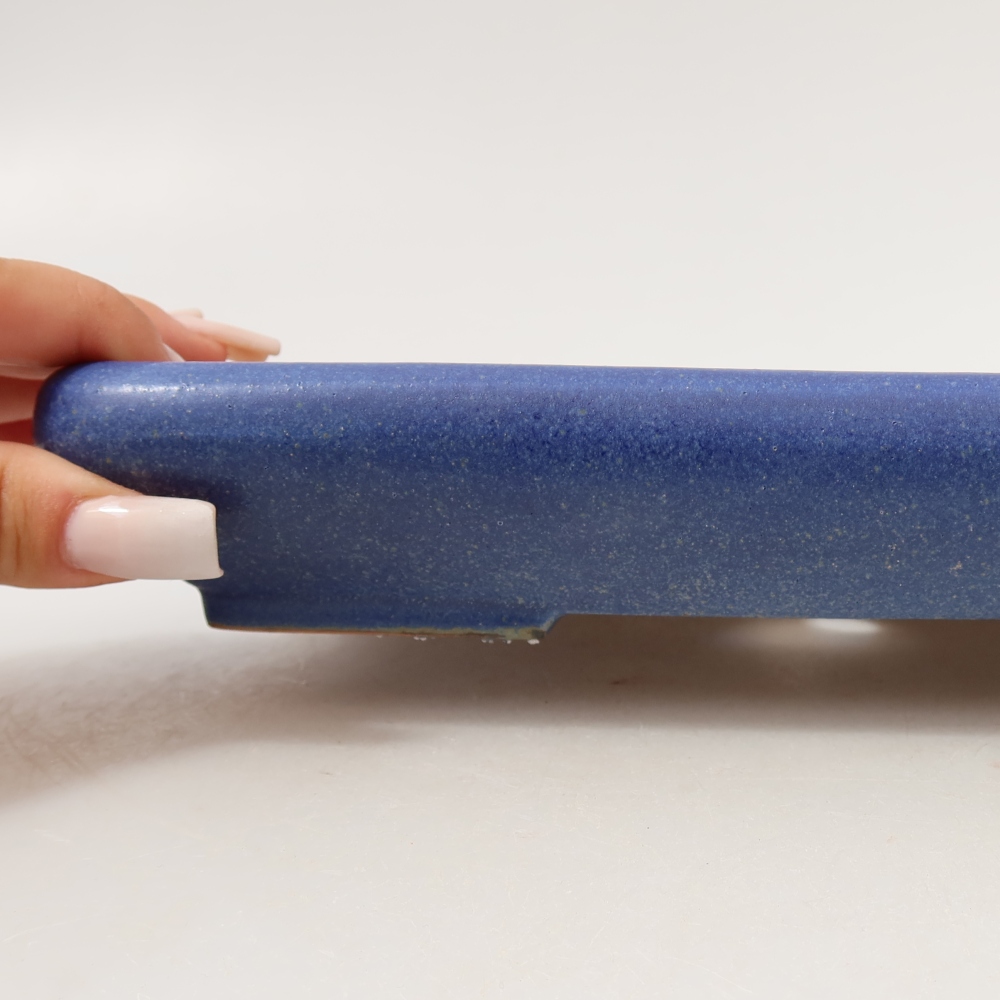 Keramische bonsaipot 24 x 17,5 x 4 cm, kleur: blauw