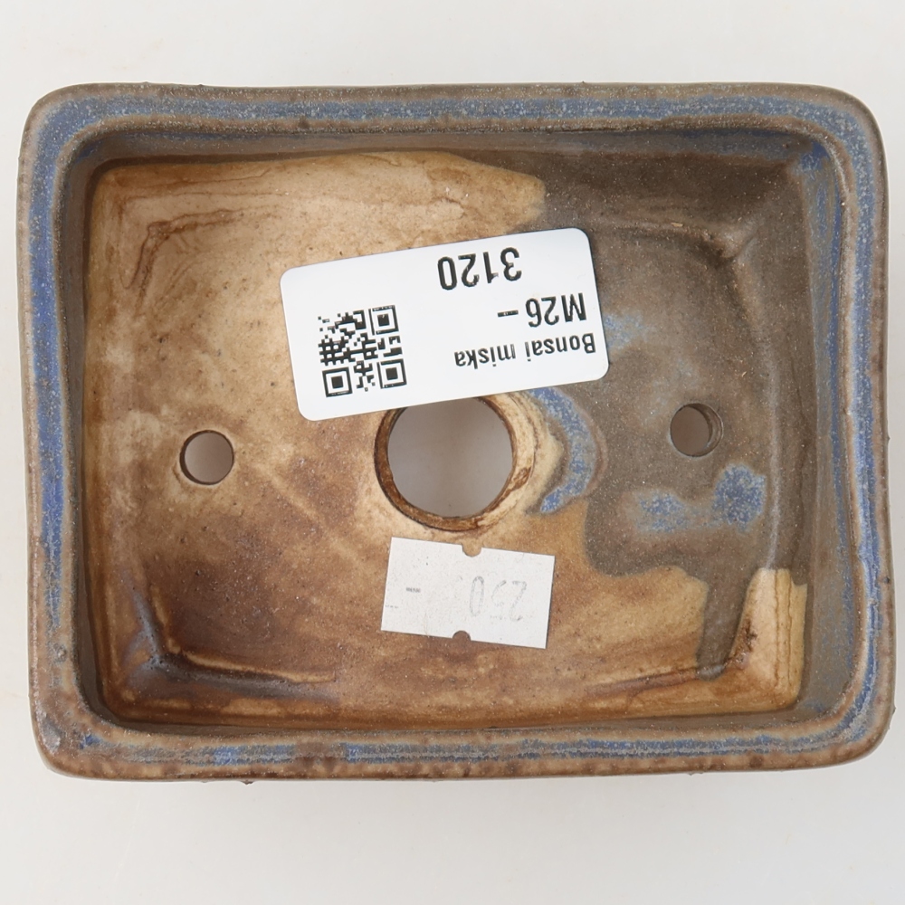 Keramische bonsaischaal 10 x 8 x 4 cm, kleur: blauw