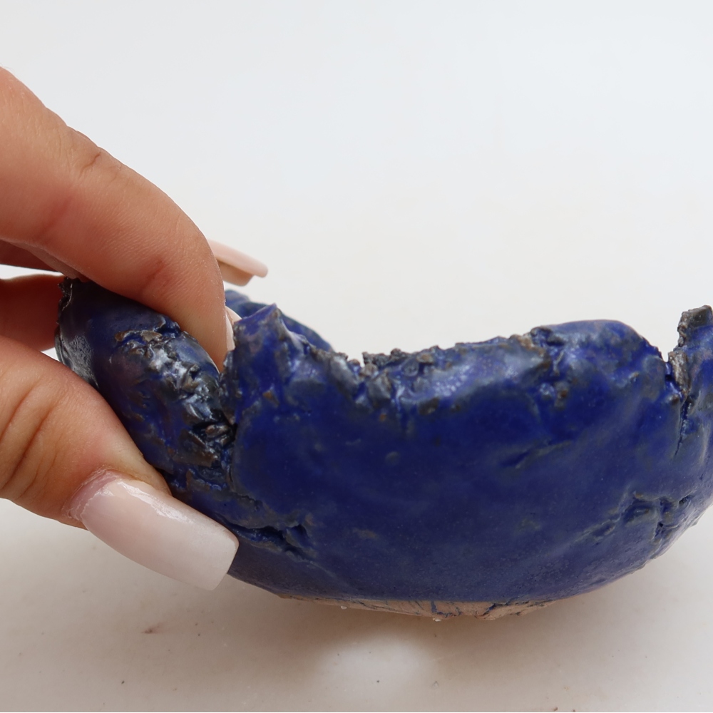 Keramische schaal  11,5 x 10,5 x 5,5 cm, kleur: blauw