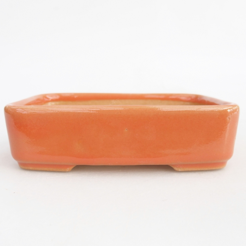 Bonsaischaal van keramiek 12,5 x 9,5 x 3,5 cm, oranje