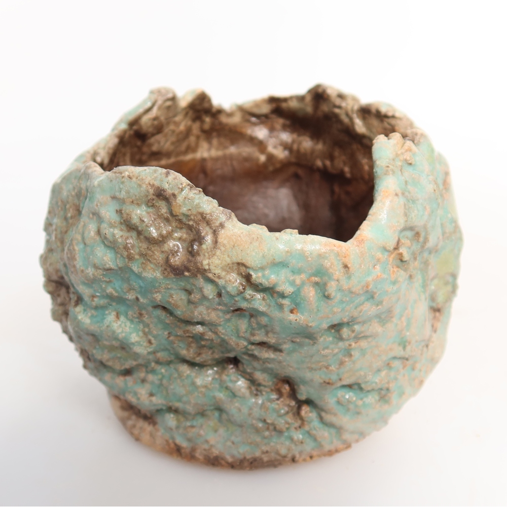 Keramische schaal  7 x 7 x 7 cm, kleur groen