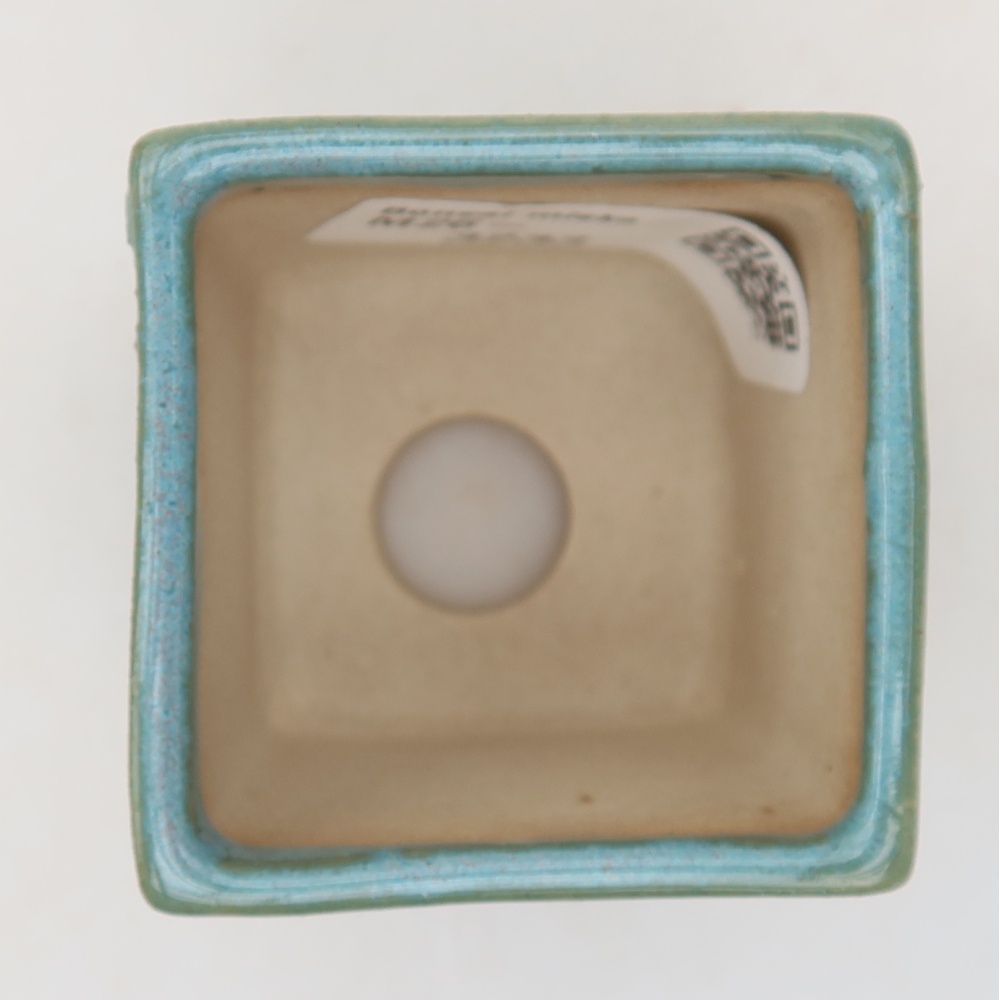 Bonsaischaaltje van keramiek 4,5 x 4,5 x 5 cm, kleur blauw