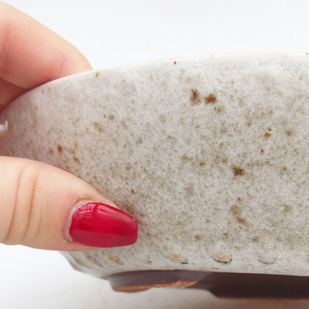 Bonsaischaal van keramiek 17,5 x 17,5 x 4,5 cm, kleur wit