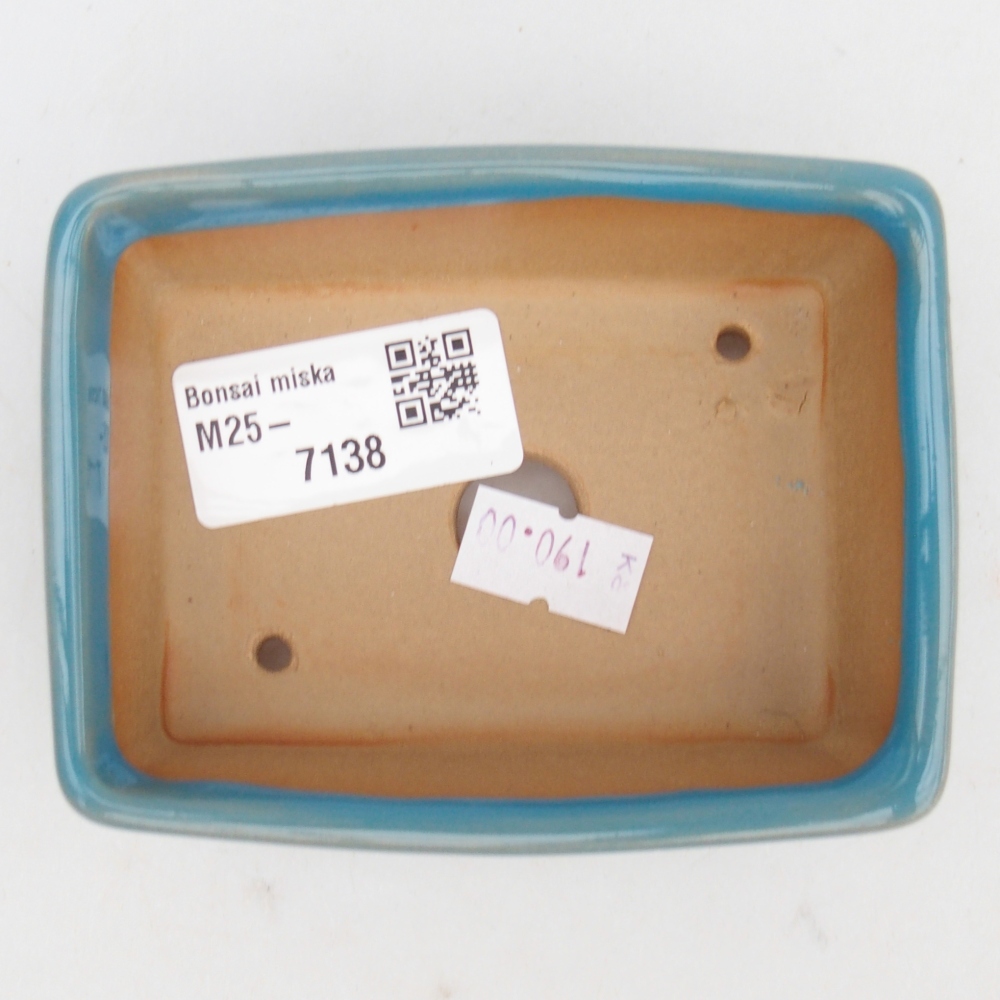 Bonsaischaal van keramiek 26 x 26 x 8 cm, kleur rood