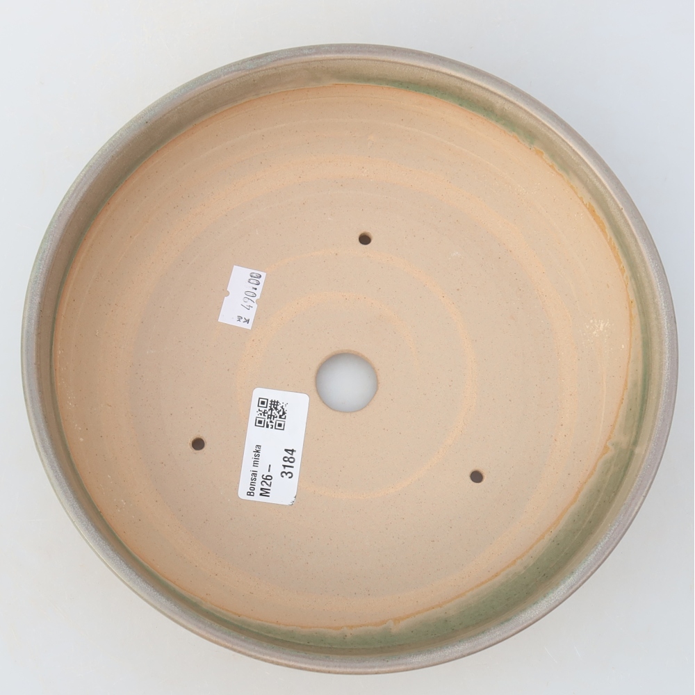 Bonsaischaal van keramiek 20,5 x 20,5 x 6 cm, kleur beige