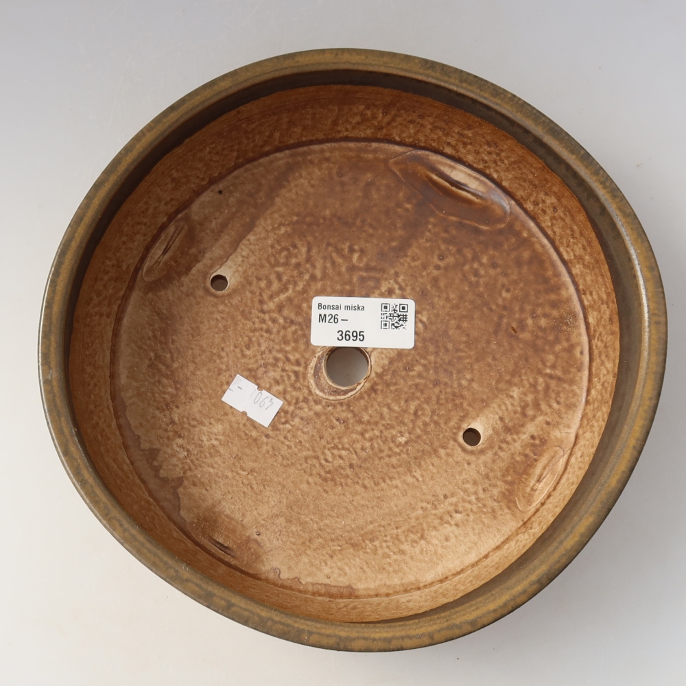 Bonsaischaal van keramiek 21,5 x 21,5 x 6 cm, bruin