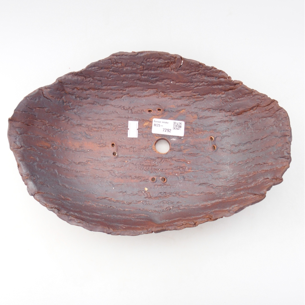 Keramisch Schelp 31 x 21 x 7,5 cm , kleur bruin