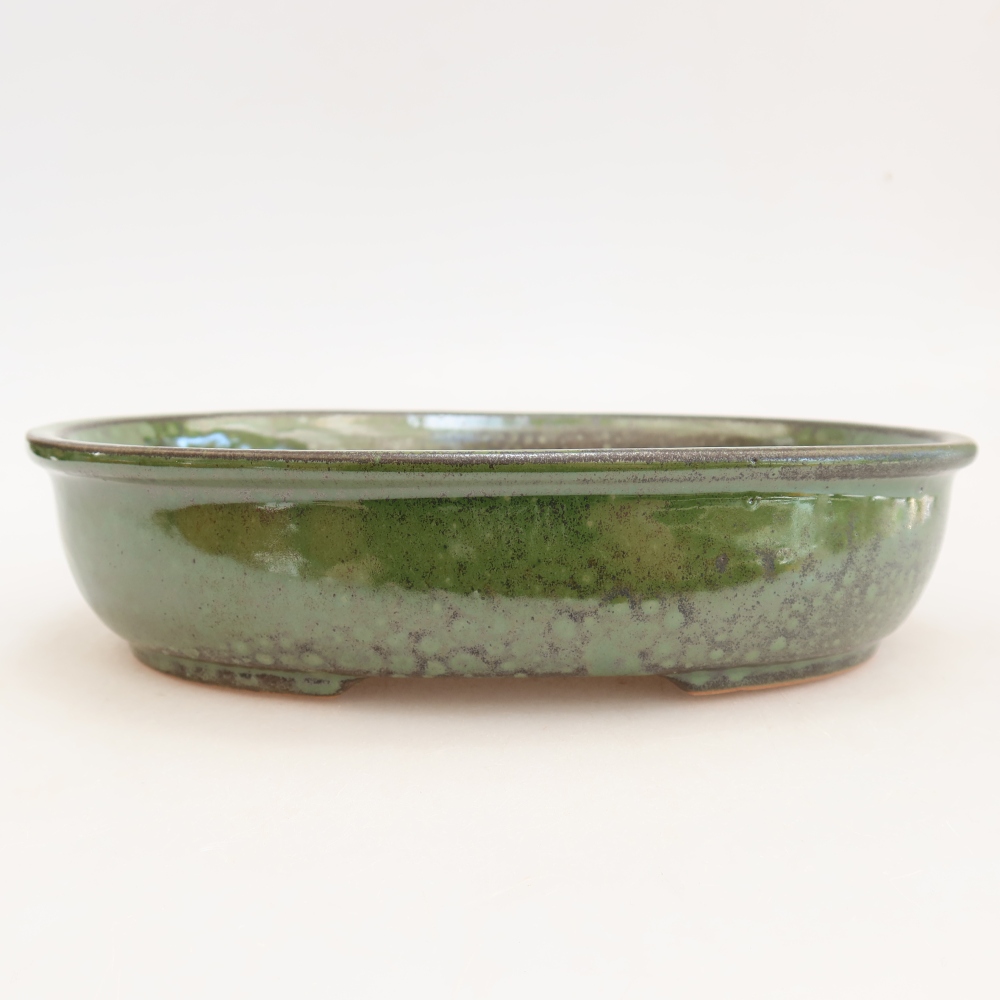 Bonsaischaal van keramiek 22 x 17 x 5 cm, groen