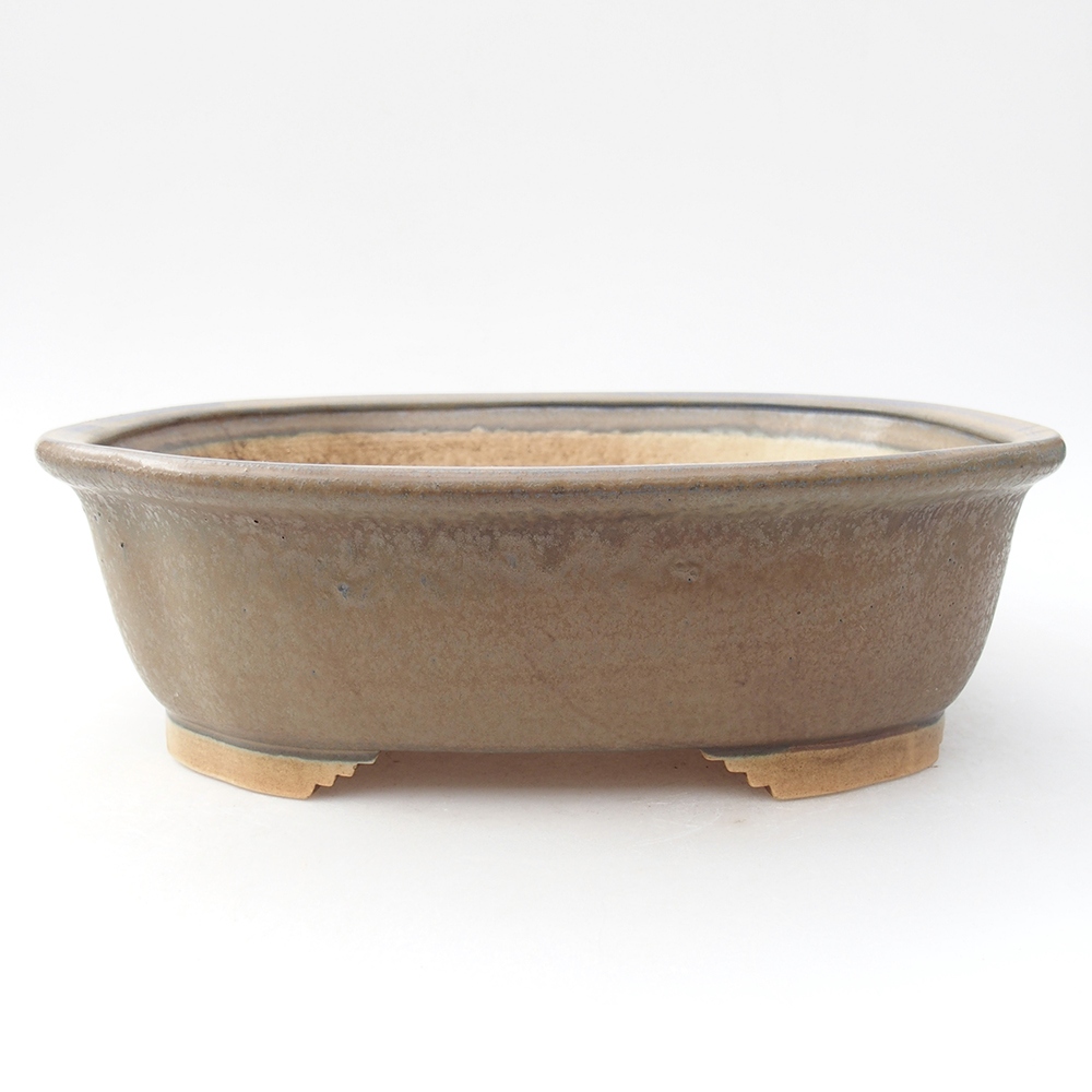 Bonsaischaal van keramiek 24 x 21 x 7,5 cm, kleur blauw