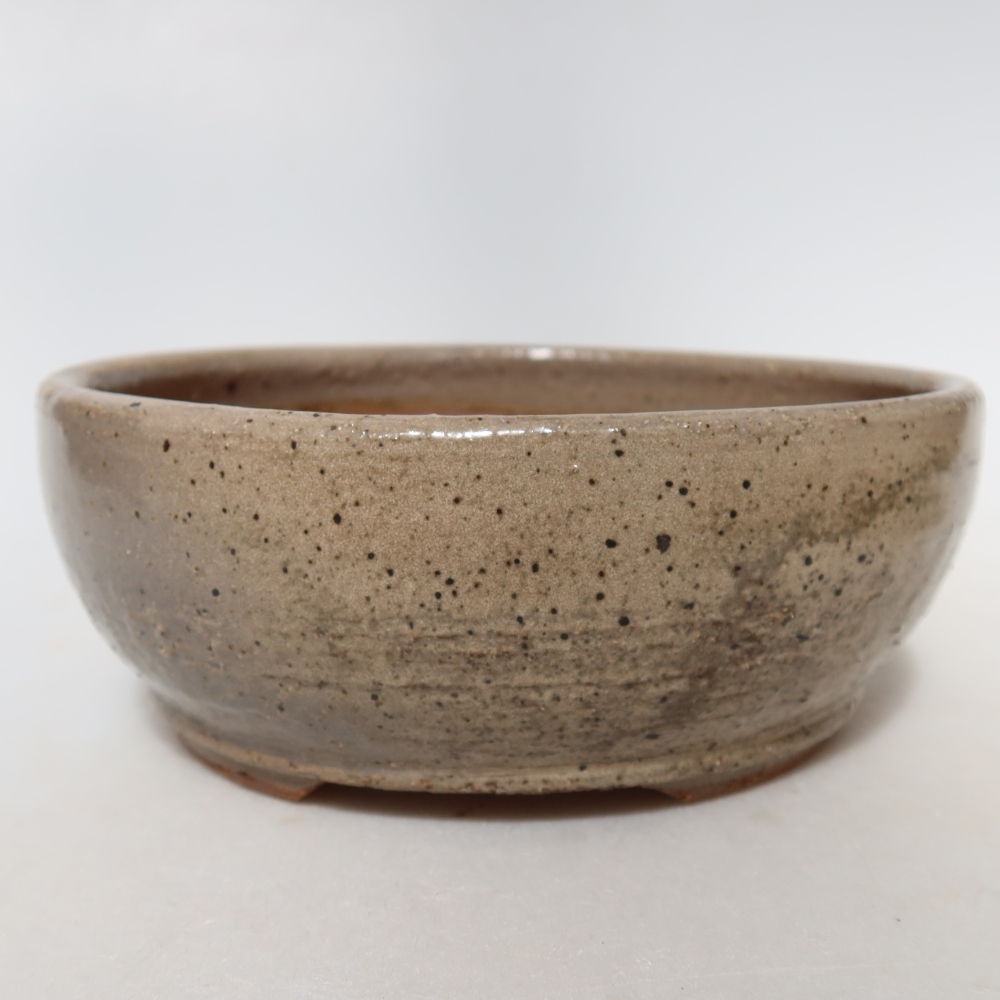 Keramische bonsaipot 14 x 14 x 5,5 cm, kleur beige