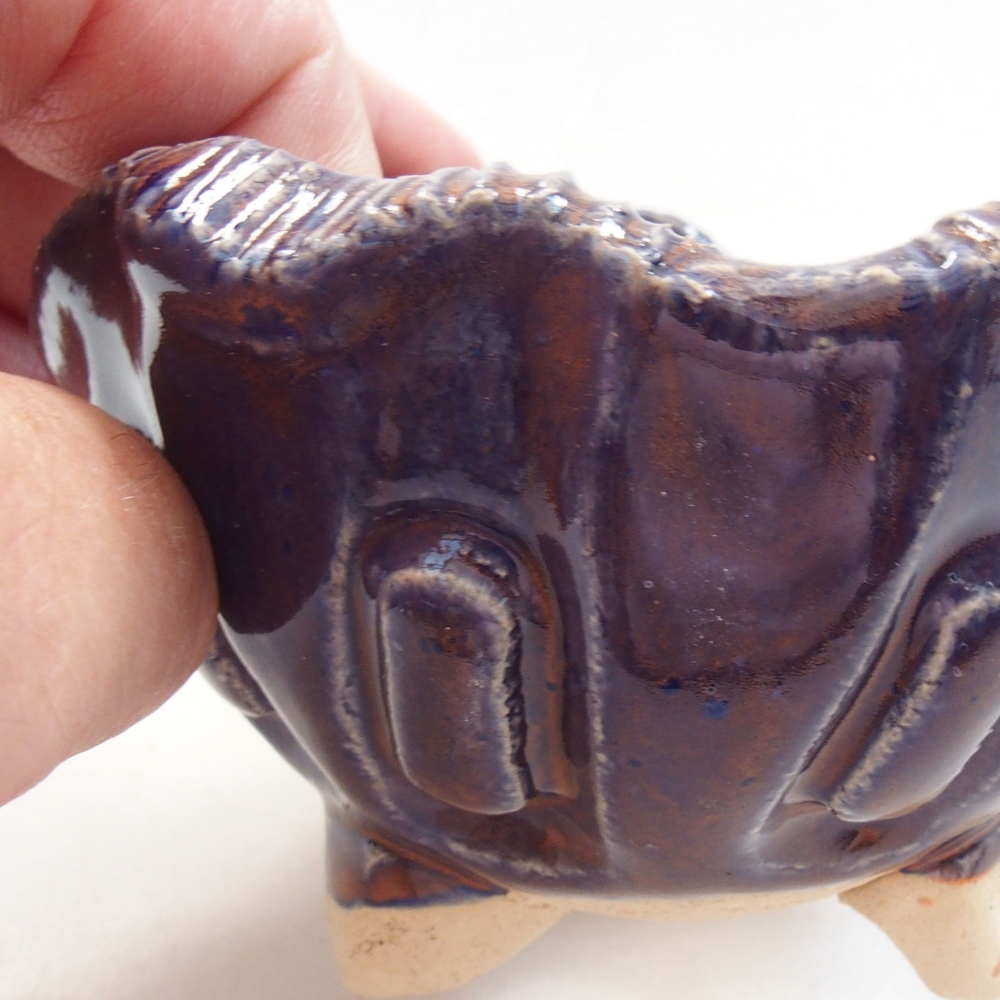 Keramische schaal 8 x 7 x 5,5 cm , kleur blauw