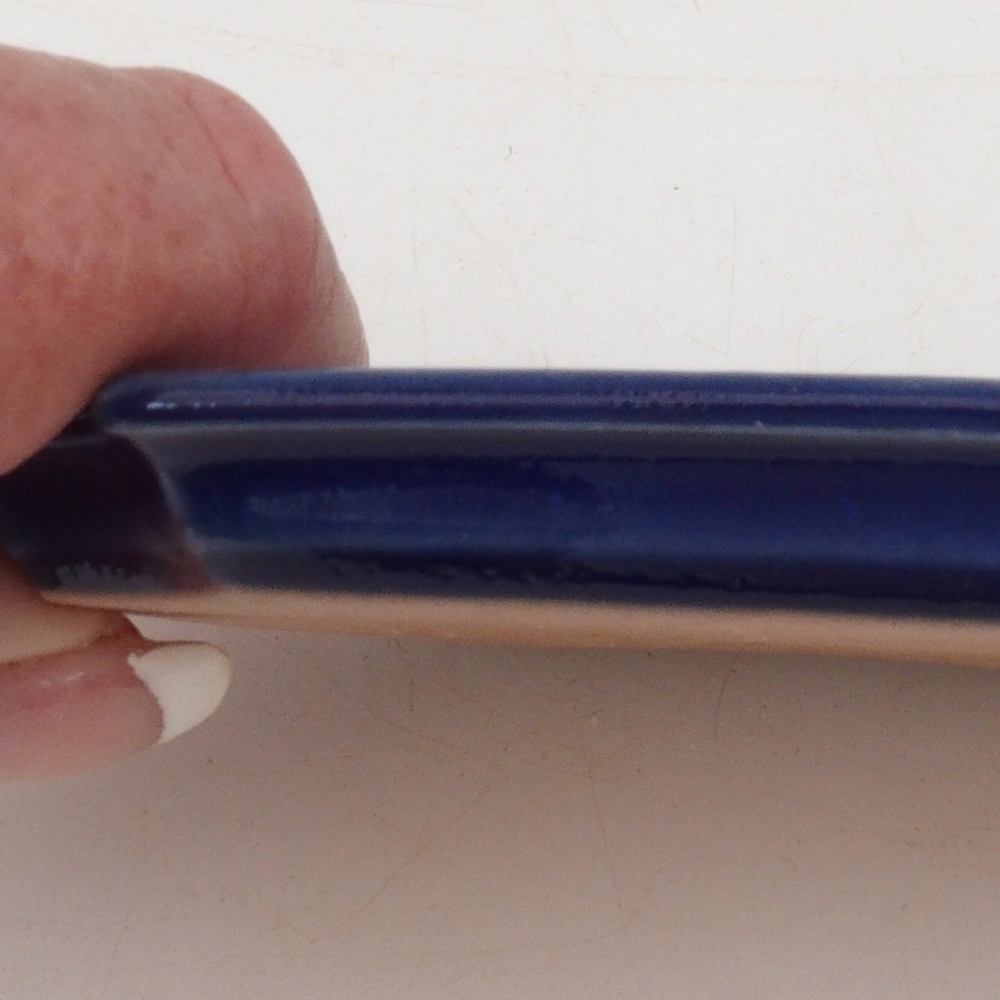 Keramisch schoteltje H01 - 11,5 x 8 x 0,5 cm - blauw