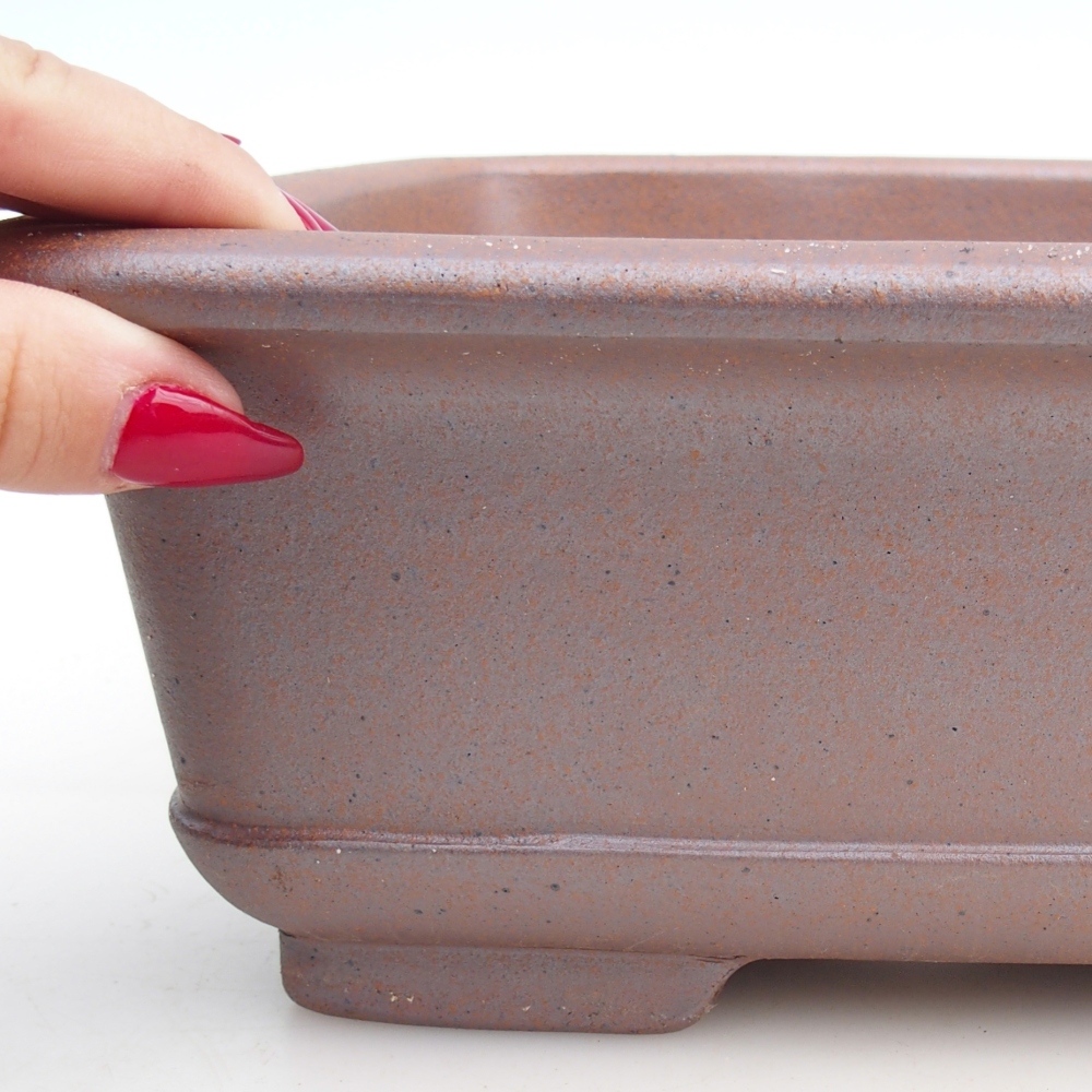 Bonsaischaal van keramiek 29 x 21,5 x 9,5 cm, metaalkleur