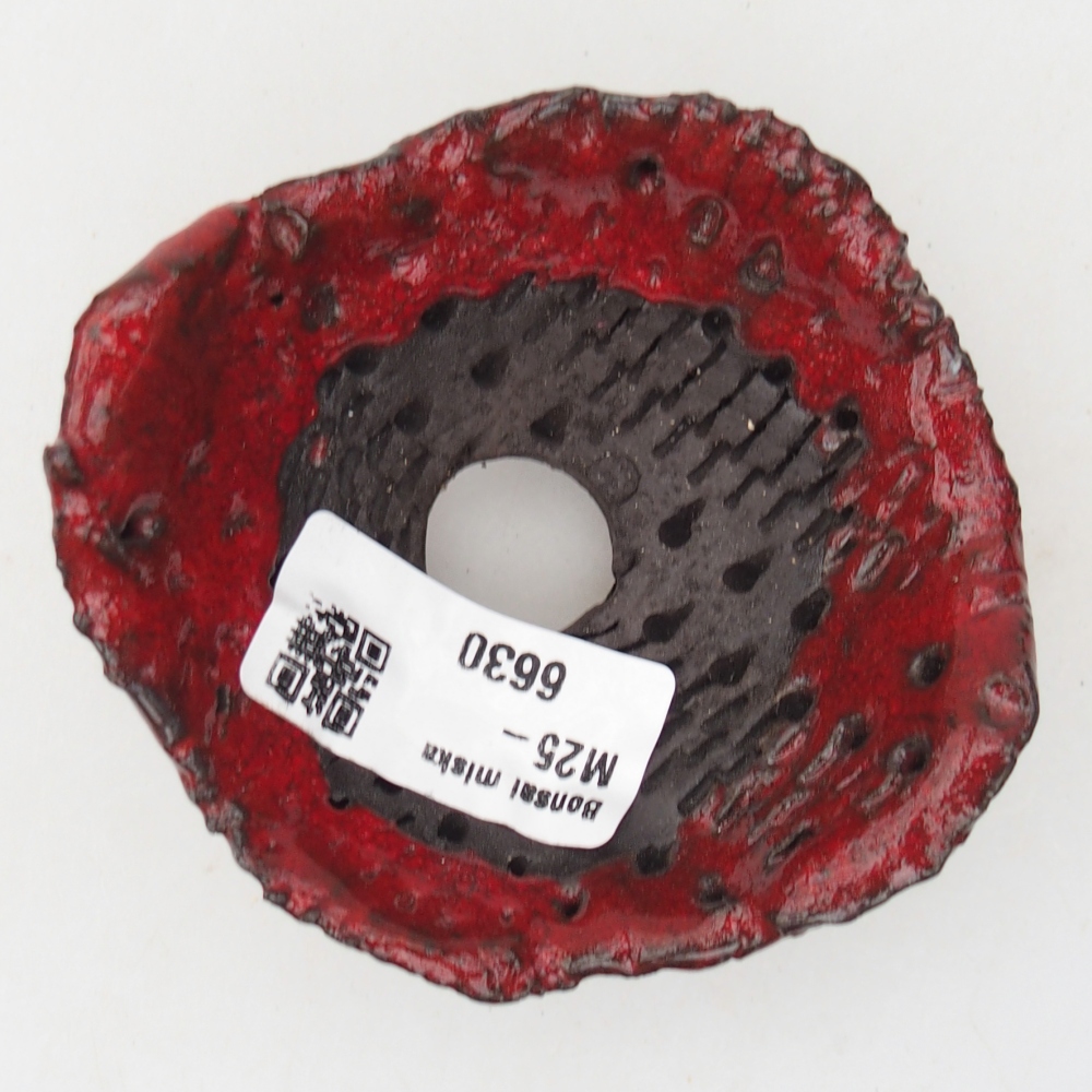 Keramische schaal 8,5 x 8 x 4,5 cm , kleur rood