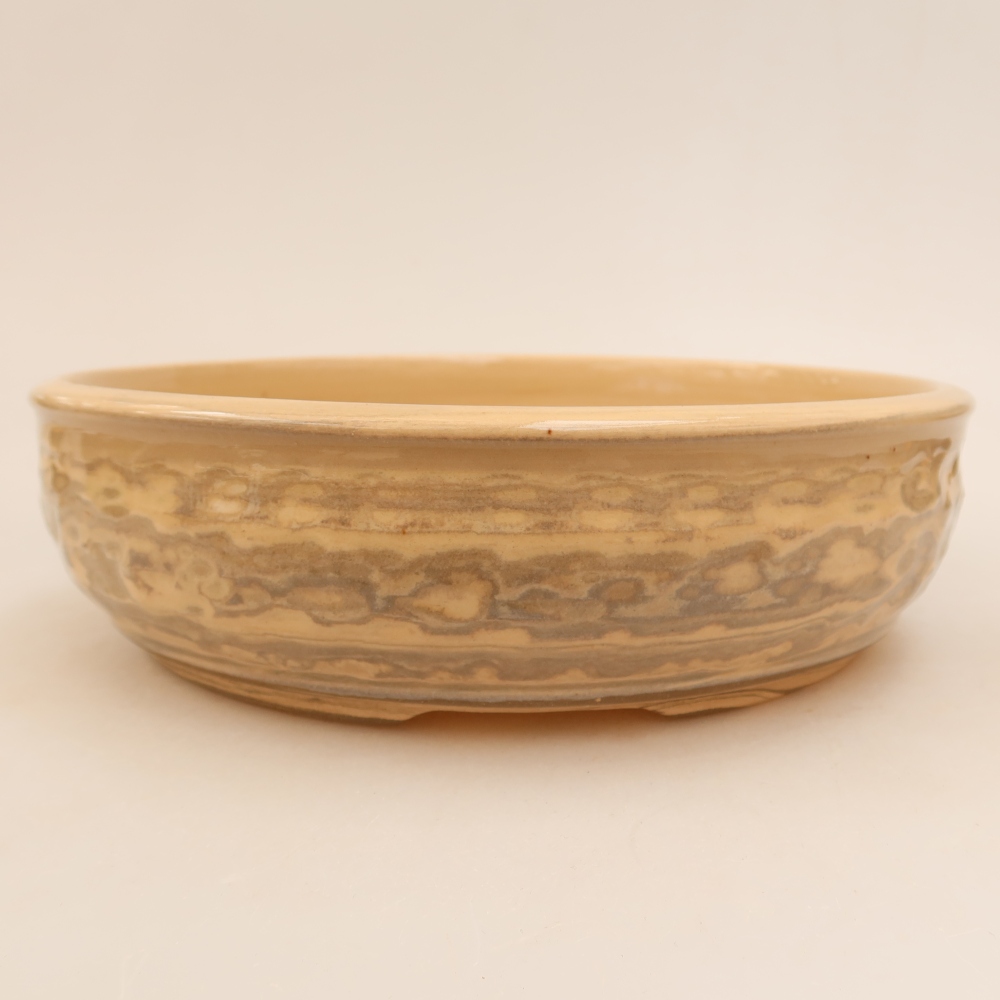 Keramische bonsaischaal 22 x 22 x 6 cm, kleur beige