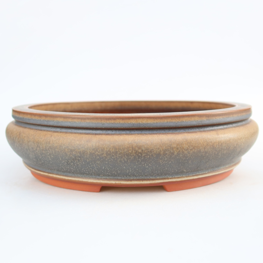 Keramische schaal  27 x 27 x 7,5 cm, kleur bruin