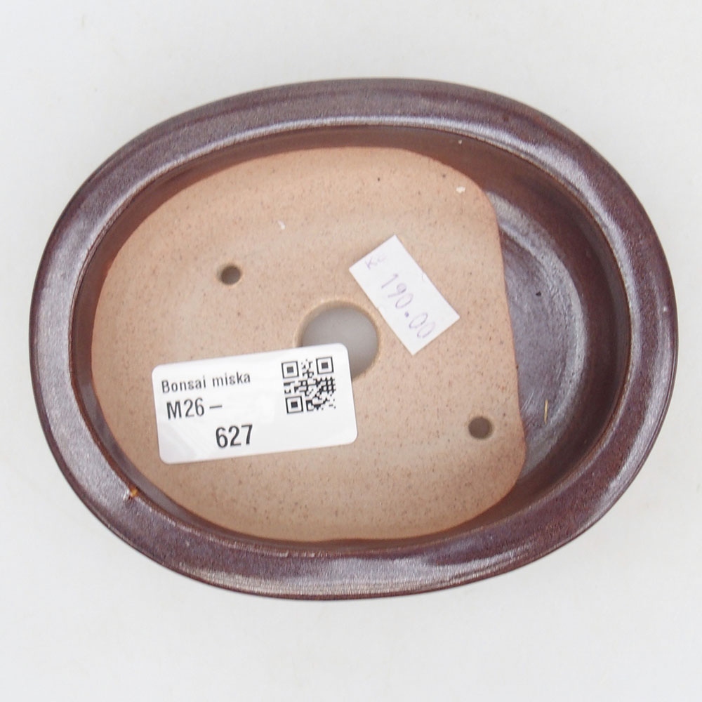 Bonsaischaal van keramiek 12 x 10 x 3 cm, bruin