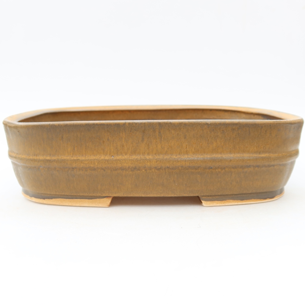 Keramische bonsaipot 24,5 x 20,5 x 6,5 cm, kleur: bruin