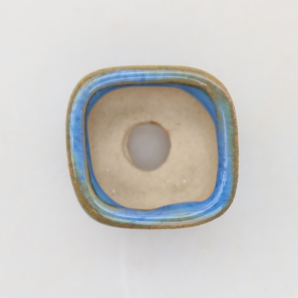 Keramische bonsaipot 2 x 2 x 1,5 cm, kleur: blauw
