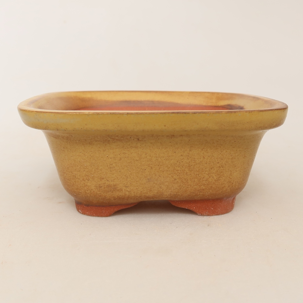 Keramische schaal  12 x 12 x 5 cm, kleur: geel