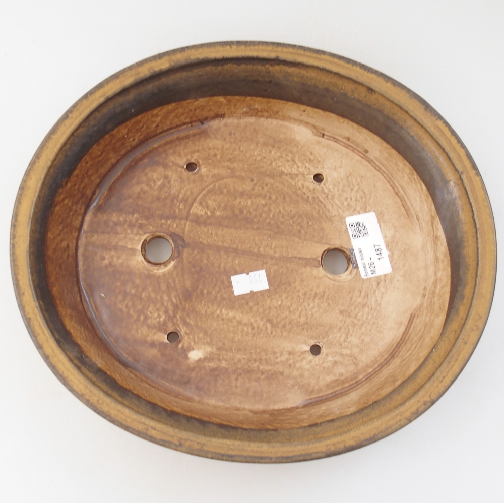Bonsaischaal van keramiek 27 x 24 x 6 cm, bruin