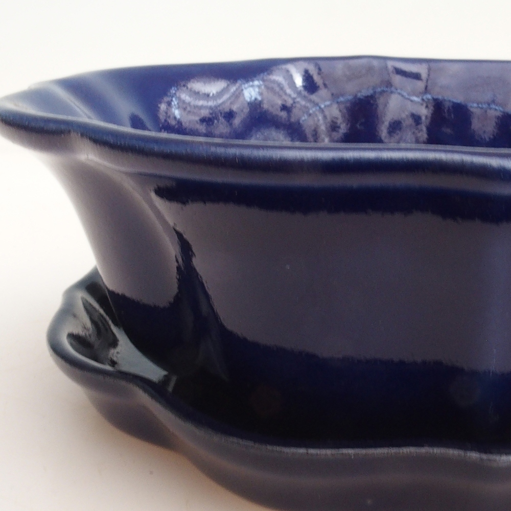 Bonsai kom + schotel H06 - 14,5 x 14,5 x 5 cm - blauw