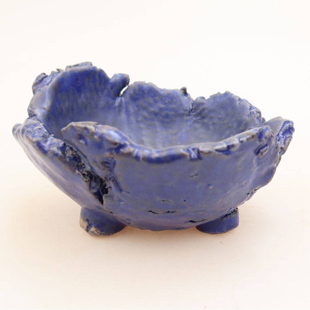 Keramische schaal  11,5 x 10,5 x 6,5 cm, kleur: blauw
