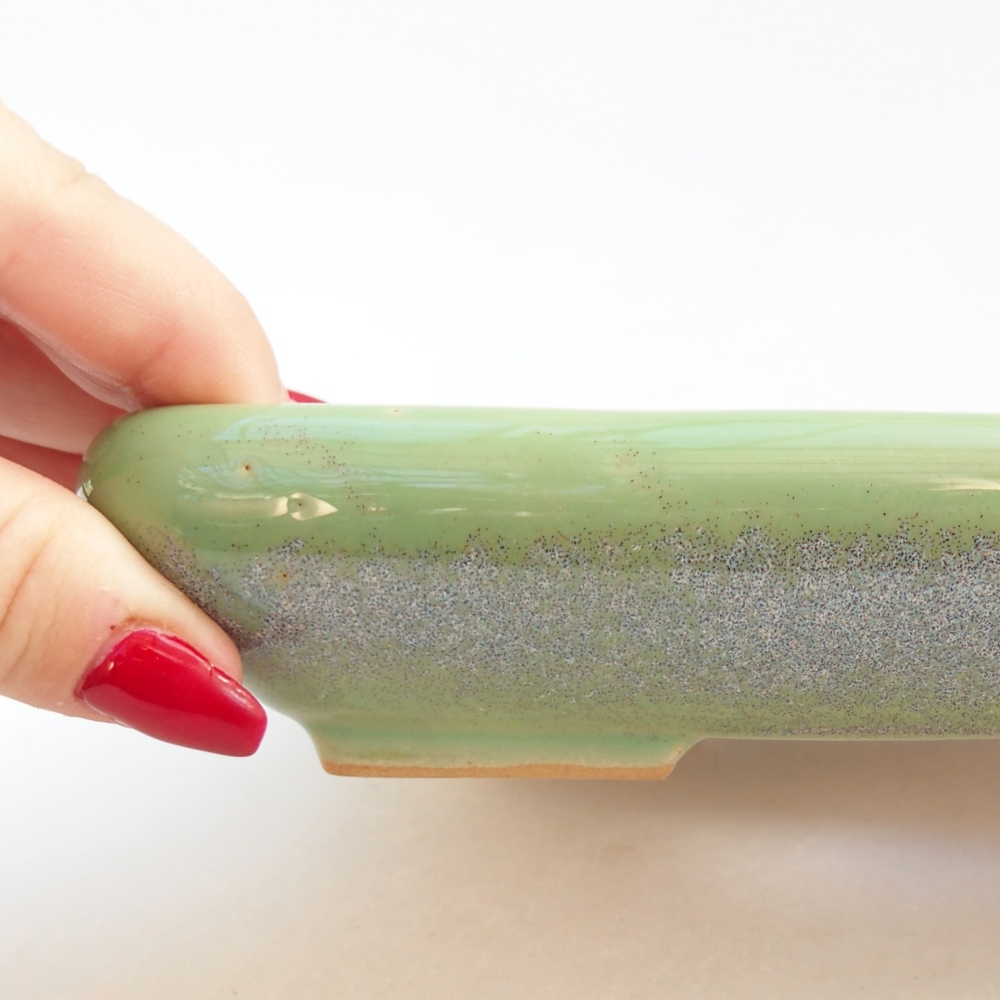 Bonsaischaal van keramiek 26 x 26 x 8 cm, kleur rood