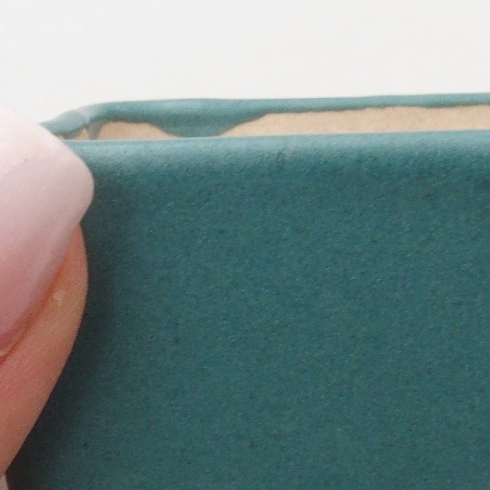 Bonsaischaal van keramiek 6,5 x 5,5 x 4 cm, kleur blauw