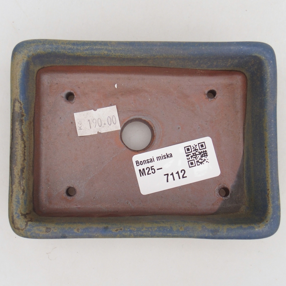Bonsaischaal van keramiek 26 x 26 x 8 cm, kleur rood