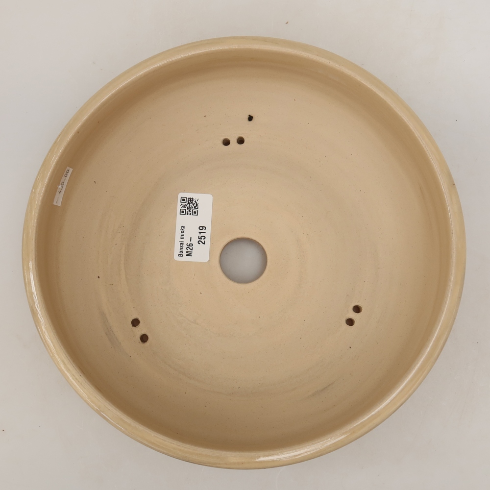 Keramische bonsaischaal 22 x 22 x 6 cm, kleur beige
