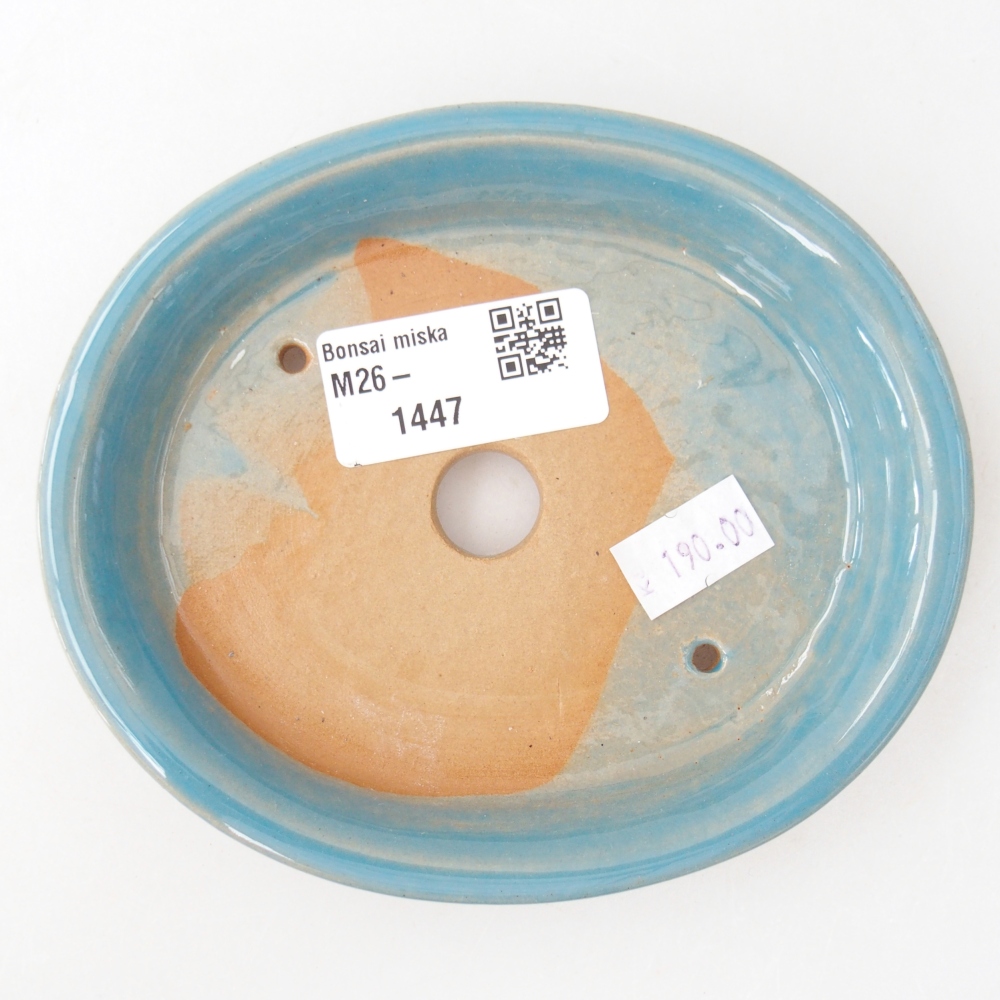Bonsaischaal van keramiek 12,5 x 10,5 x 2 cm, kleur blauw