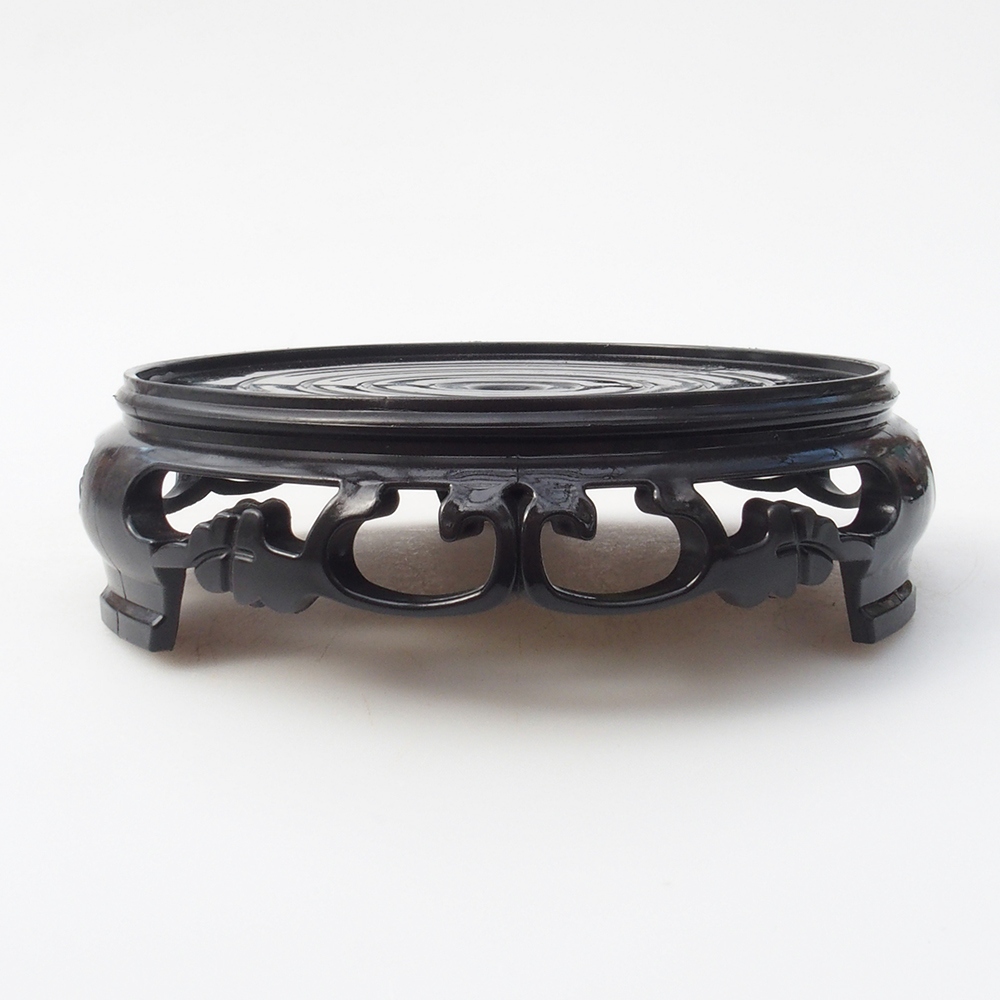 Kunststof bonsai tafel rond 14,5 x 14,5 x 4 cm, kleur zwart