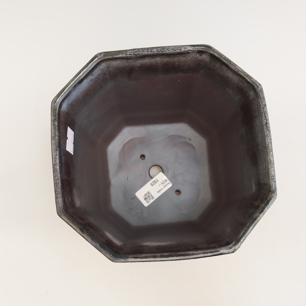 Keramische bonsaipot 17,5 x 17,5 x 15,5 cm, metaalachtige kleur
